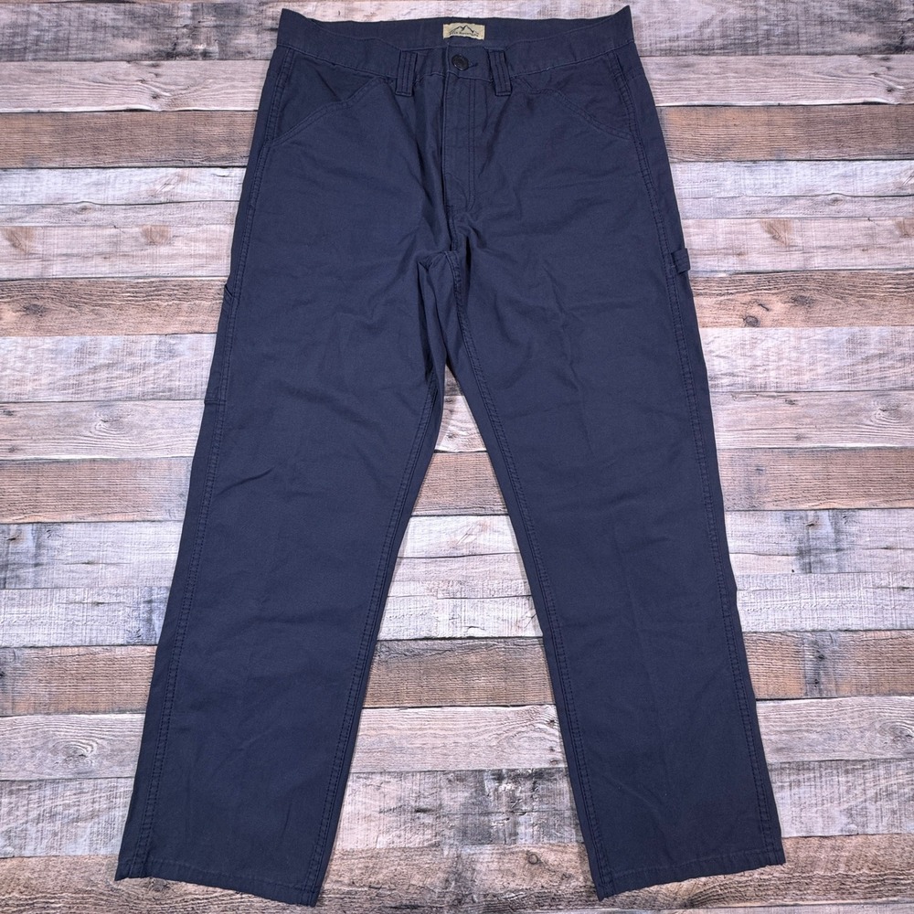 Blue Mountain‎ Men's Pants Carpenter Work Canvas Navy Blue 34x30 Utility Pockets